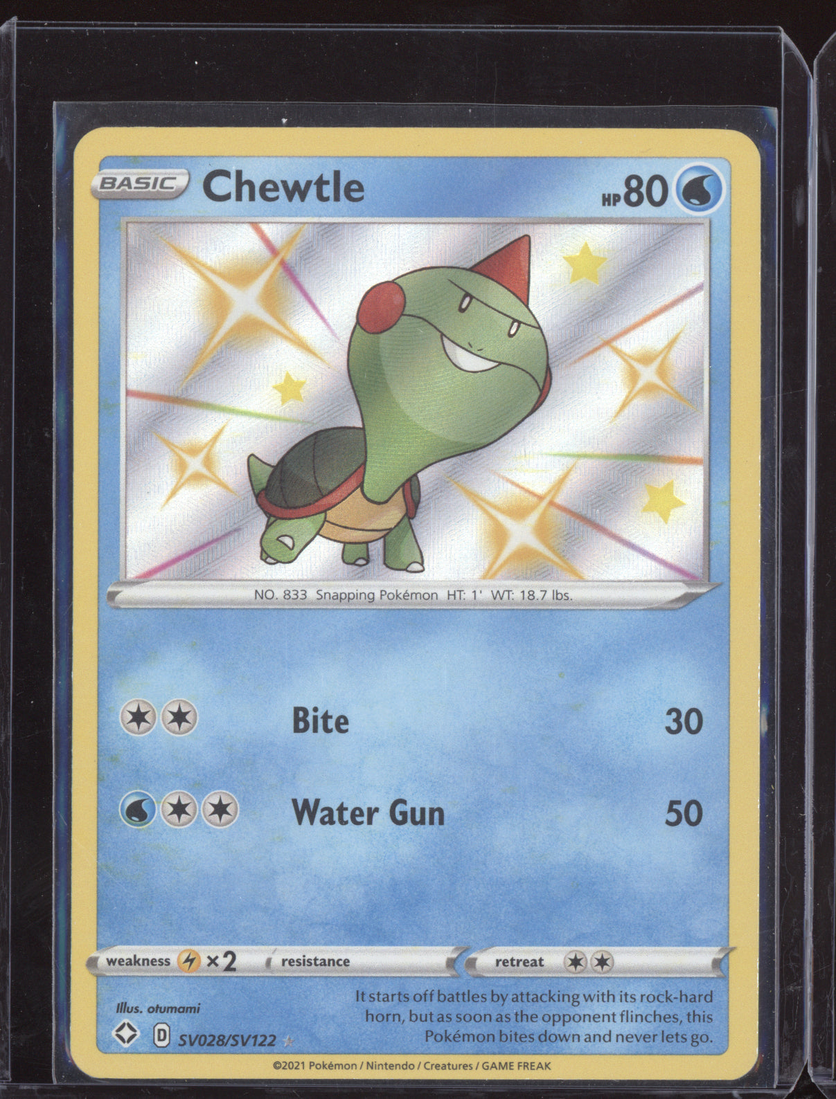 Chewtle 2021 Pokemon Shining Fates Shiny Rare SV028/SV122