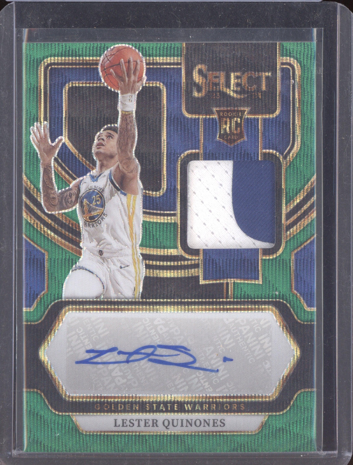 Lester Quinones 2023 Panini Select Green Wave Patch Auto RC 1/5