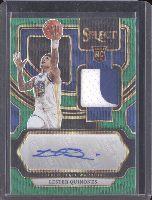 Lester Quinones 2023 Panini Select Green Wave Patch Auto RC 1/5