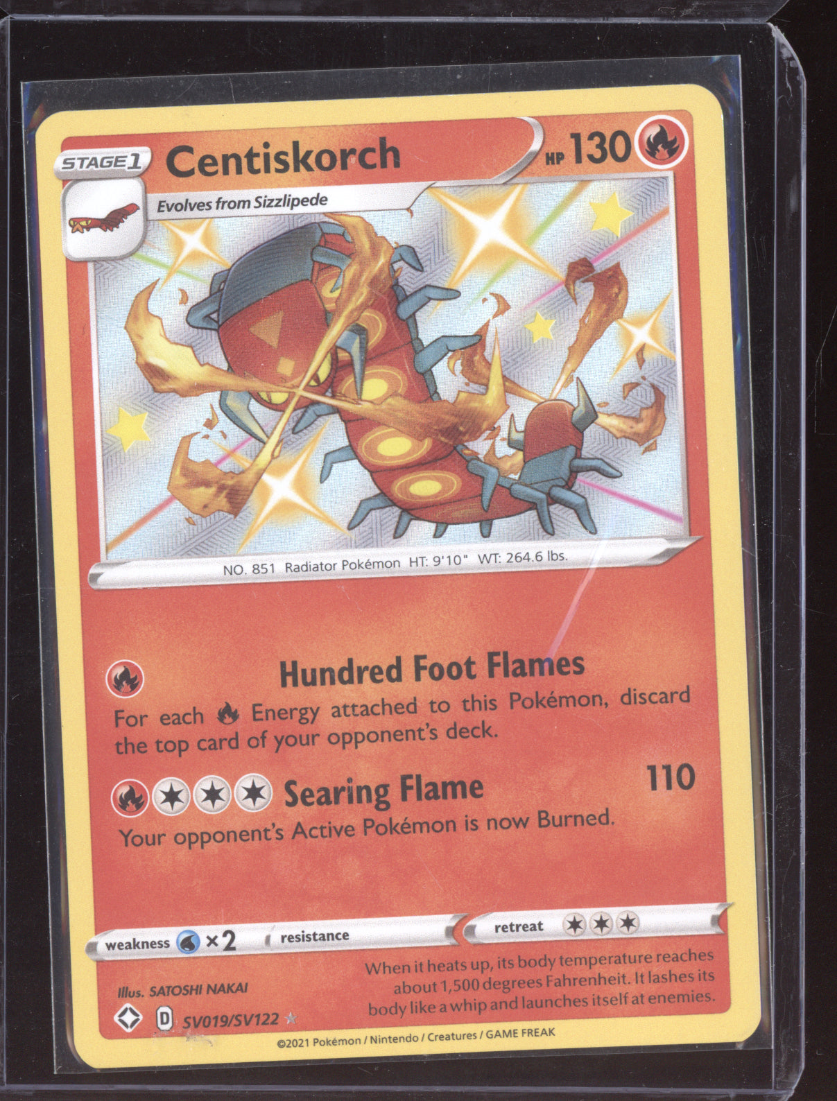 Centiskorch 2021 Pokemon Shining Fates Shiny Rare SV019/SV122