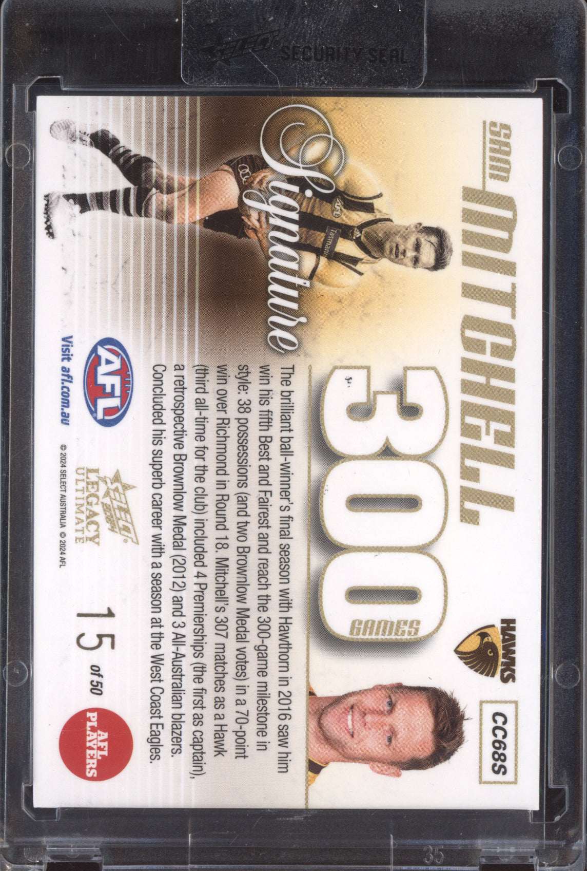 Sam Mitchell 2024 Select Legacy Ultimate 300 Games Signature 15/50