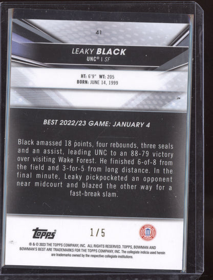 Leaky Black 2023 Topps Bowman University Red Lava RC 1/5