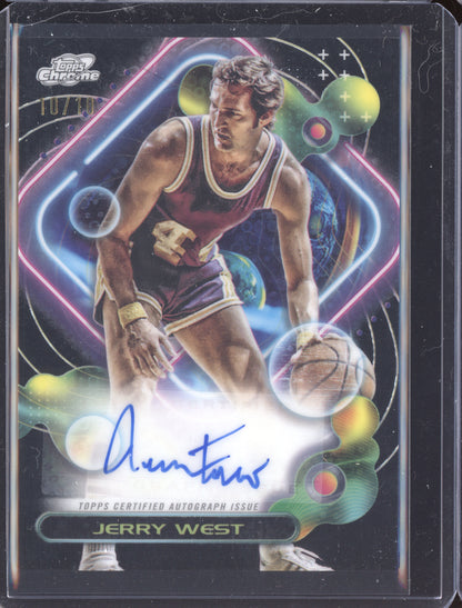 Jerry West 2023-24 Topps Cosmic Chrome Black Auto 10/10
