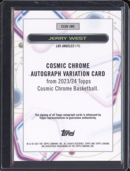 Jerry West 2023-24 Topps Cosmic Chrome Black Auto 10/10