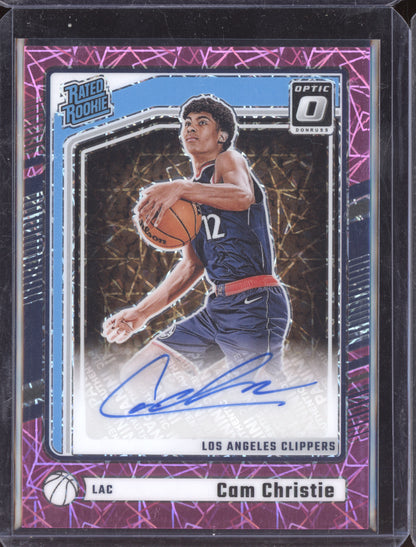 Cam Christie 2024-25 Panini Optic Pink Velocity Auto RC 73/79