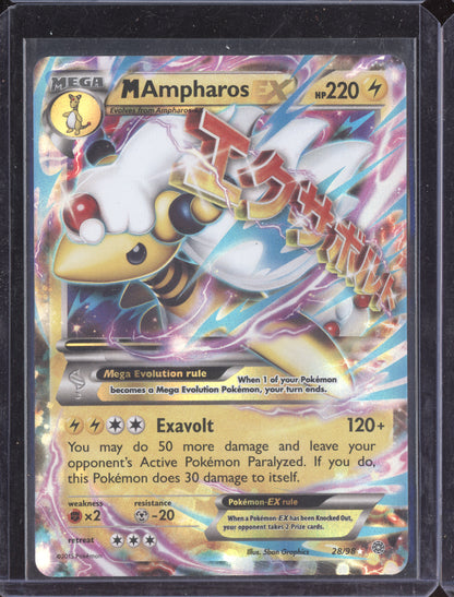 M Ampharos-EX Pokemon Ancient Origins AOR 2015 Rare Holo 028/98