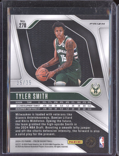 Tyler Smith 2024 Panini Prizm Blue Shimmer RC 35/35