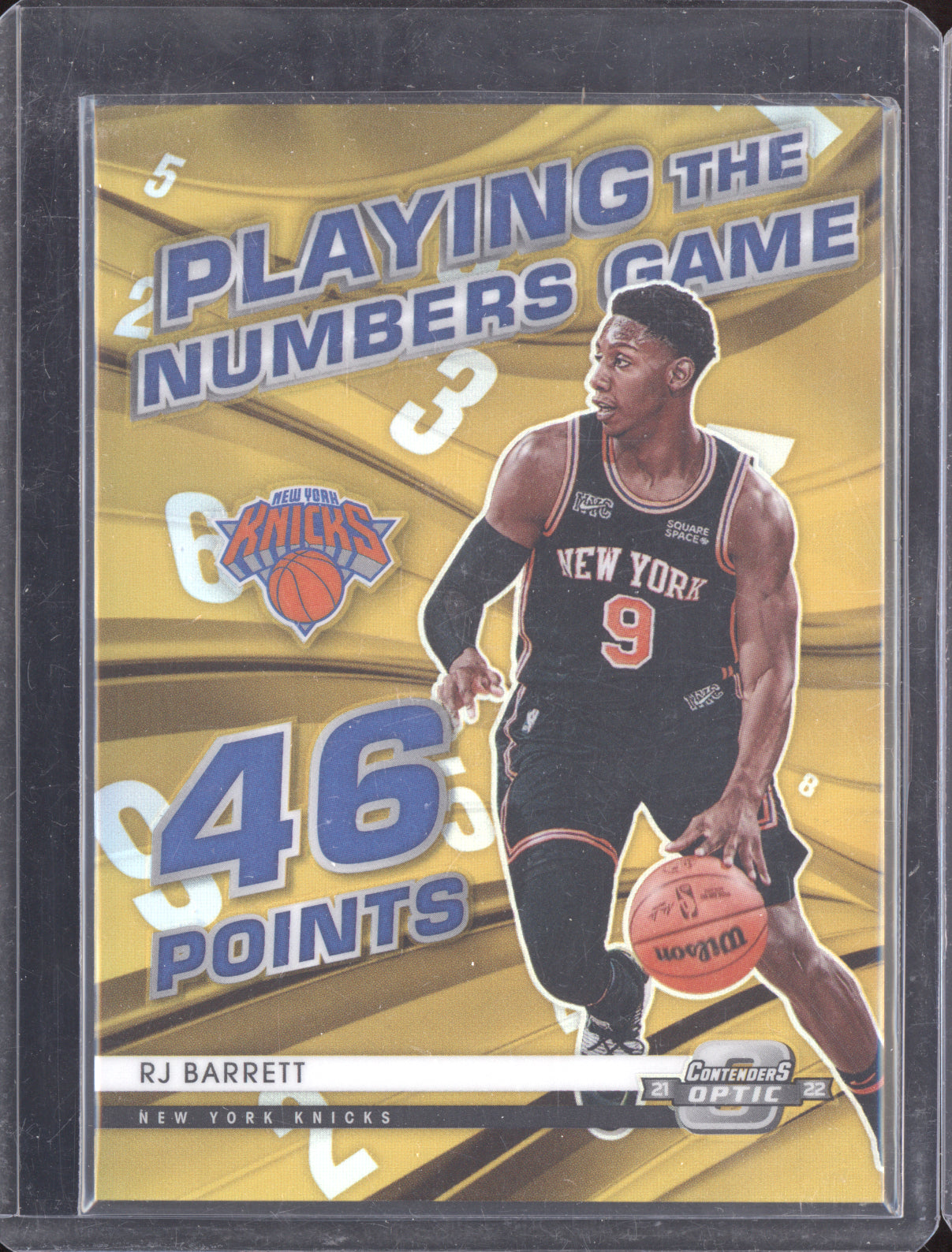 RJ Barrett 2021 Panini Contenders Optic Playing Numbers Game Gold 08/10
