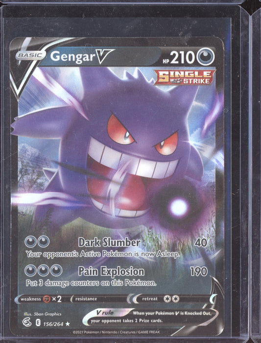 Gengar V Pokemon Fusion Strike FST 2021 Holo Rare V 156/264