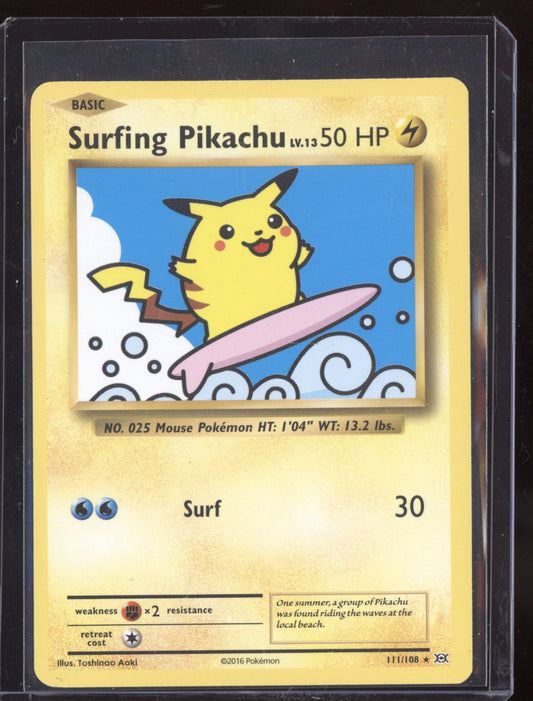 Surfing Pikachu 2016 Pokemon Evolutions Rare Secret 111/108