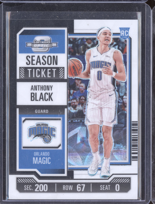 Anthony Black 2023-24 Panini Contenders Optic Season Ticket Black & White RC /25