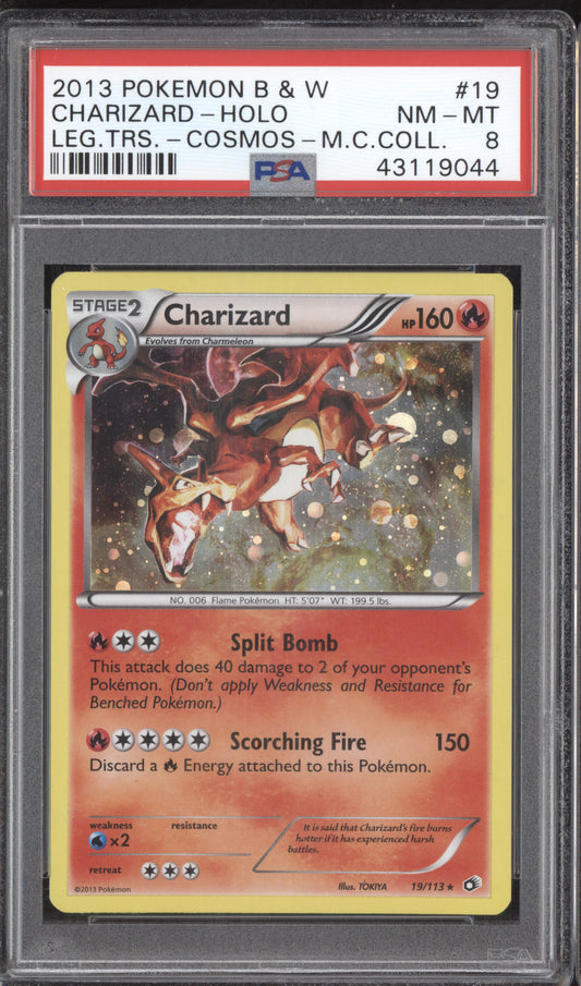 Charizard 2013 Pokemon Legendary Treasures Cosmos Holo 19/113 PSA 8