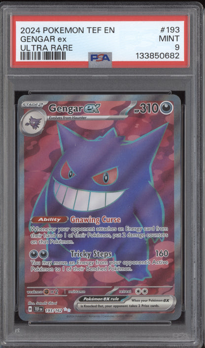 Gengar ex 2024 Pokemon Temporal Forces Ultra Rare 193 PSA 9
