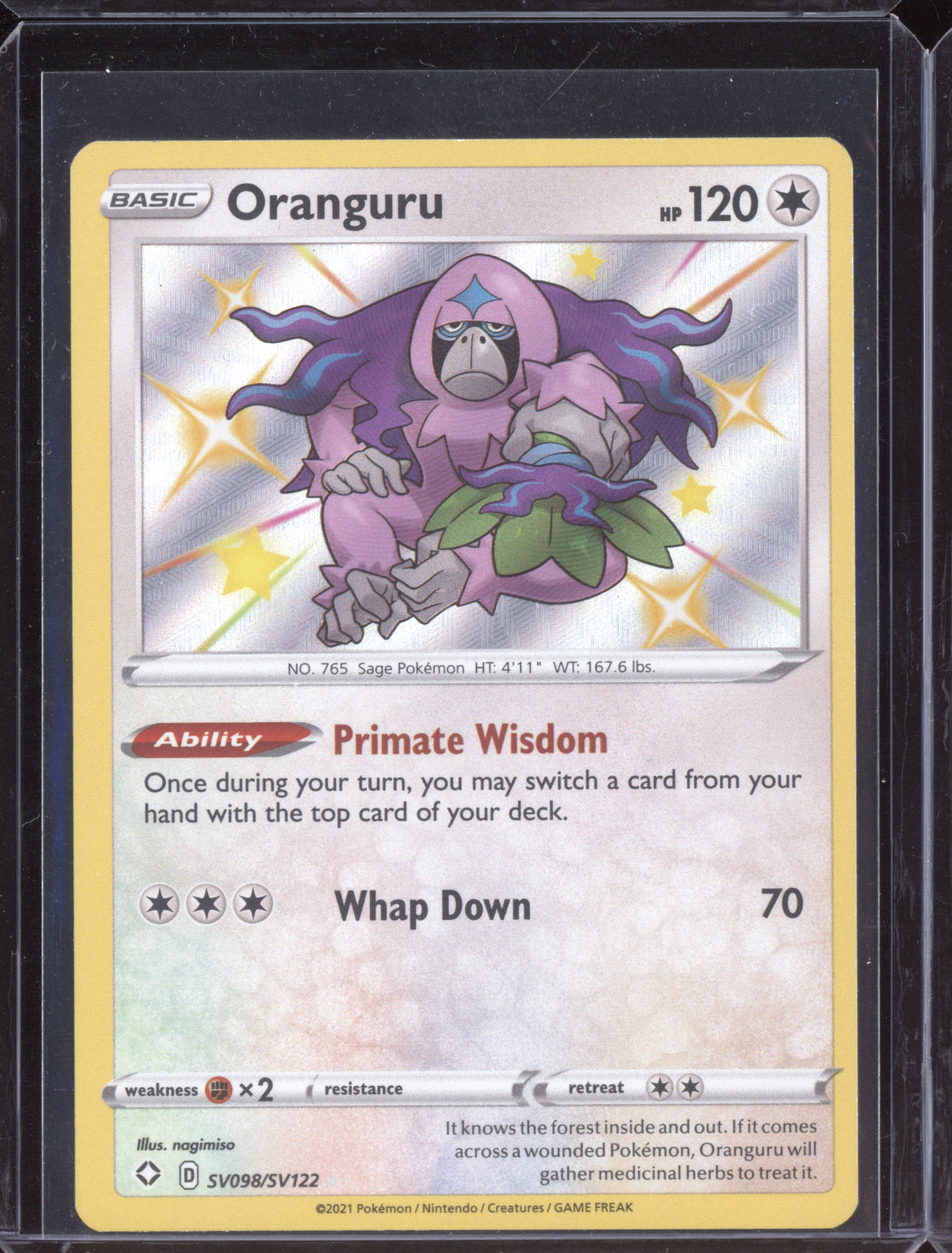 Oranguru 2021 Pokemon Shining Fates Shiny Rare SV098/SV122