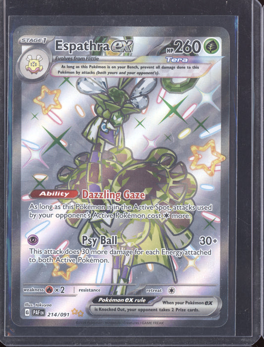 Espathra ex 2024 Pokemon Paldean Fates Shiny Ultra Rare 214/091