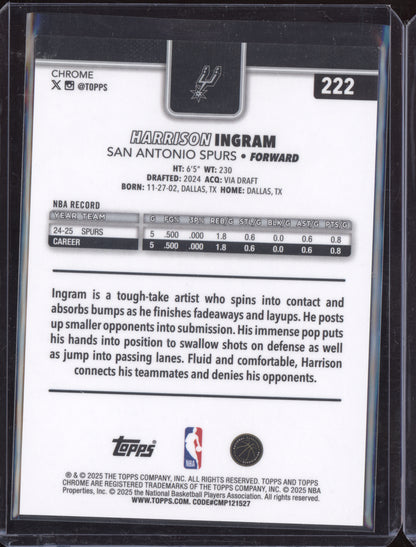 Harrison Ingram 2025 Topps Chrome Orange Geometric 22/25