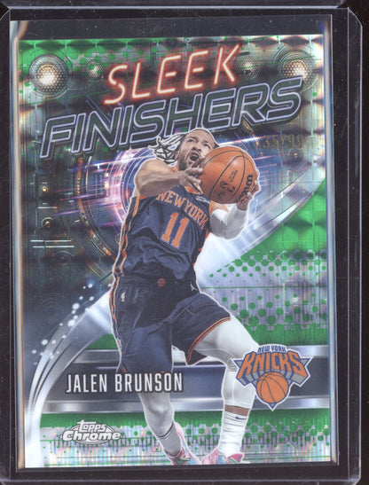 Jalen Brunson 2025 Topps Chrome Sleek Finishers Green 35/99