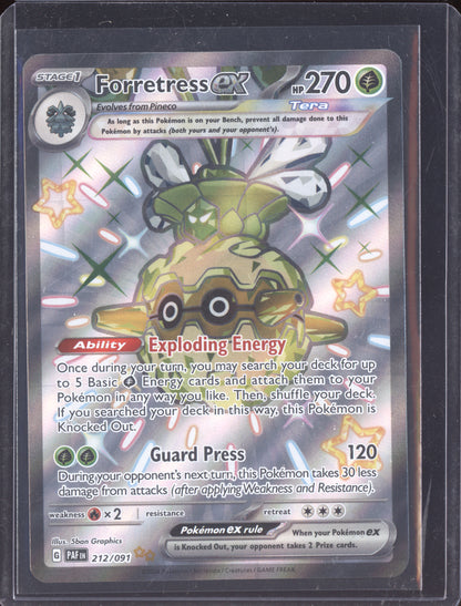 Forretress ex 2024 Pokemon Paldean Fates Shiny Ultra Rare 212/091
