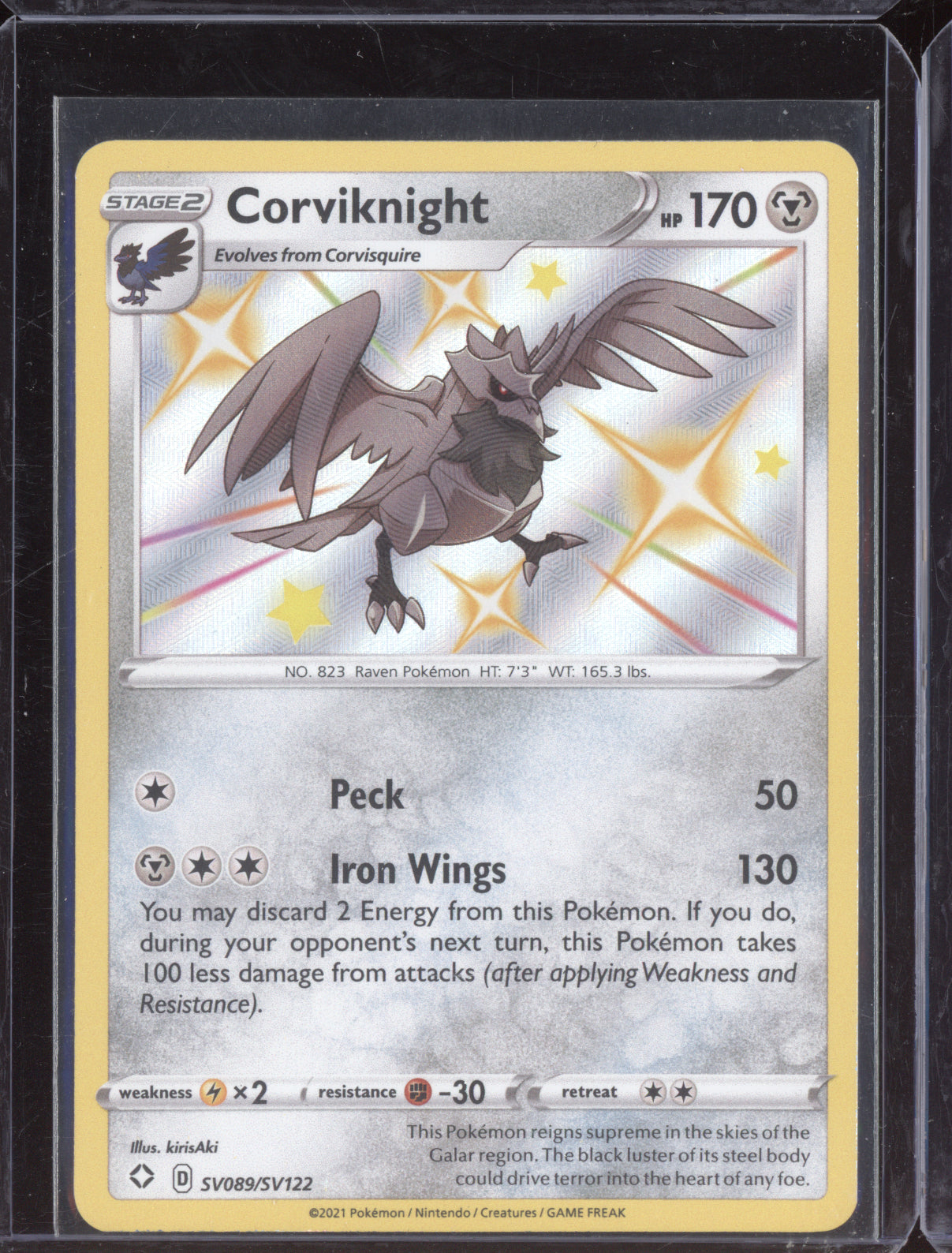 Corviknight 2021 Pokemon Shining Fates Shiny Rare SV089/SV122
