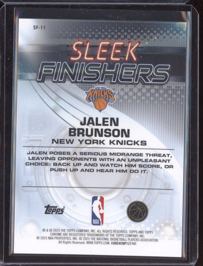 Jalen Brunson 2025 Topps Chrome Sleek Finishers Green 35/99