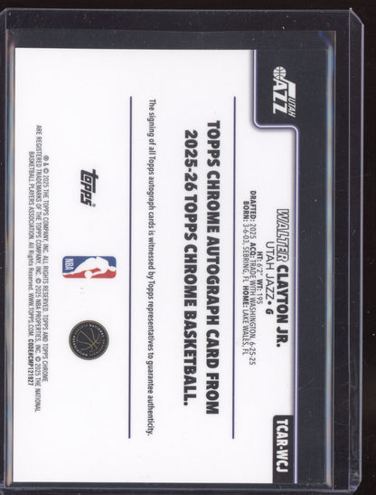 Walter Clayton Jr. 2025 Topps Chrome Geometric Purple Refractor Auto RC 57/75