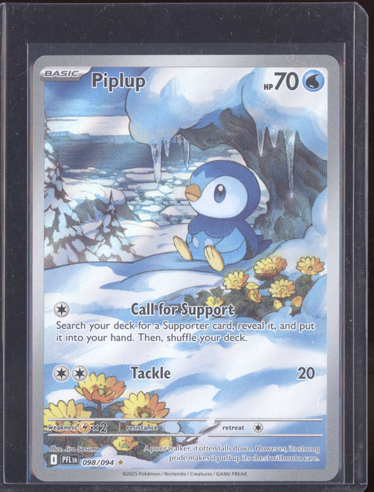 Piplup 2025 Pokemon Phantasmal Flames Illustration Rare 098/094