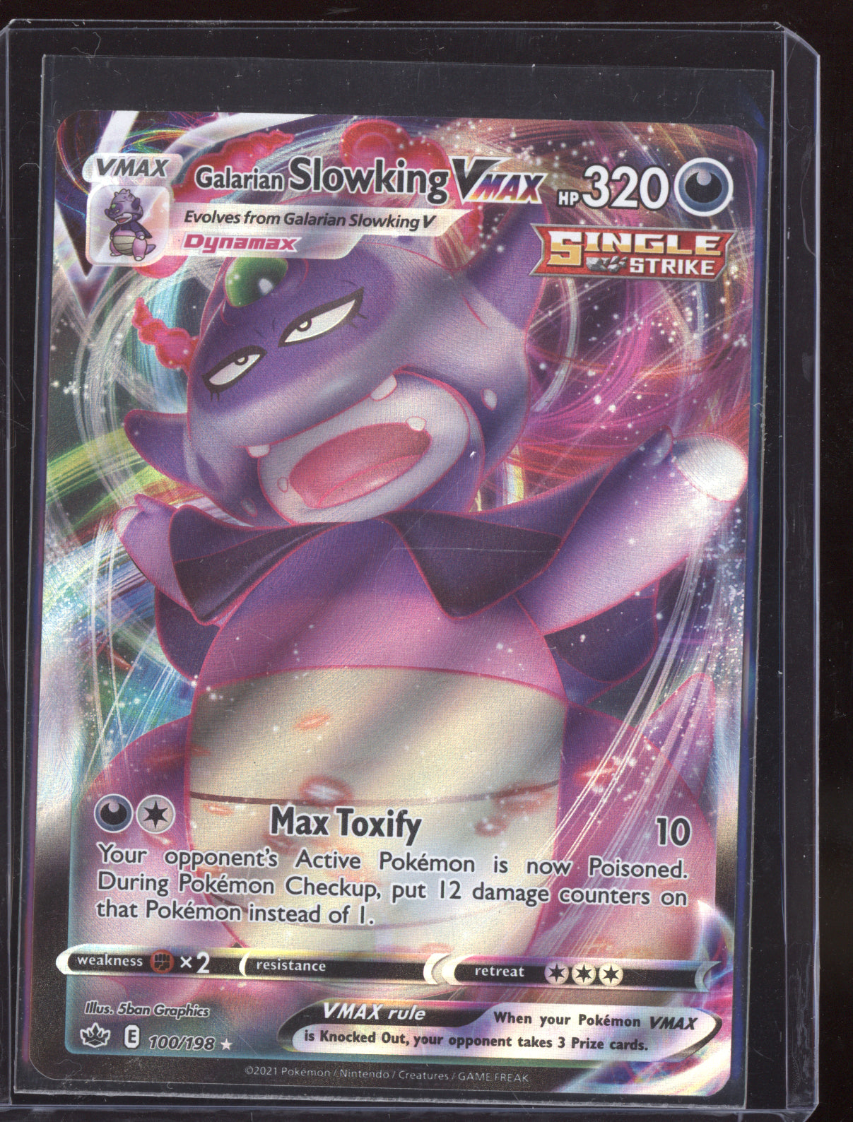 Galarian Slowking VMAX 2021 Pokemon Chilling Reign Holo Rare VMAX 100/198