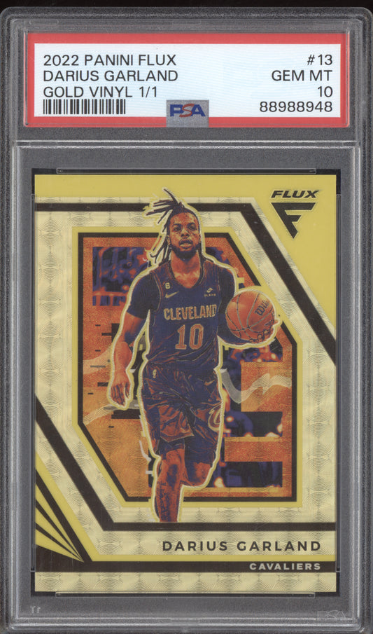 Darius Garland 2022-23 Panini Flux Gold Vinyl 1/1 PSA 10