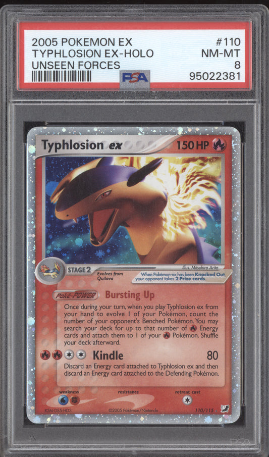 Typhlosion Ex 2005 Pokemon Unseen Forces Holo 110/115 PSA 8