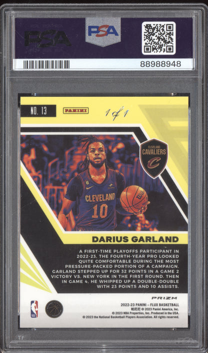 Darius Garland 2022-23 Panini Flux Gold Vinyl 1/1 PSA 10