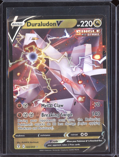 Duraludon V 2021 Pokemon Evolving Skies Holo Rare V 122/203