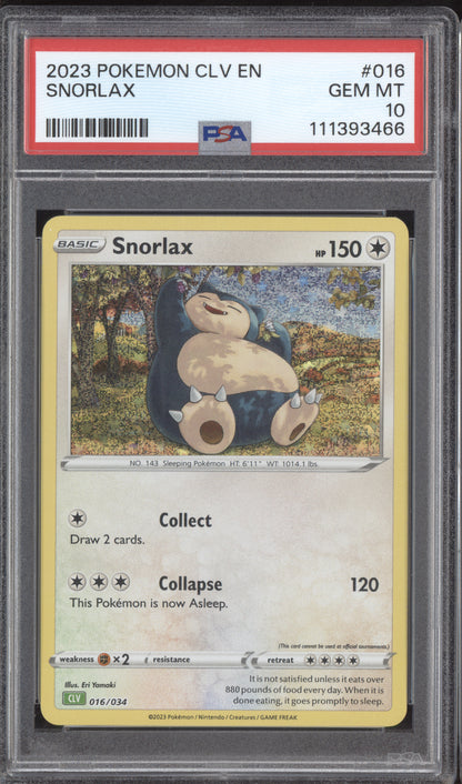 Snorlax 2023 Pokemon Classic Collection 016/034 PSA 10