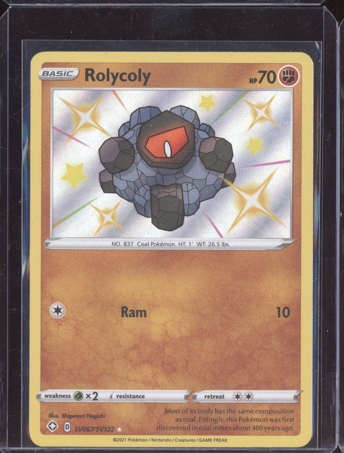 Rolycoly 2021 Pokemon Shining Fates Shiny Rare SV067/SV122
