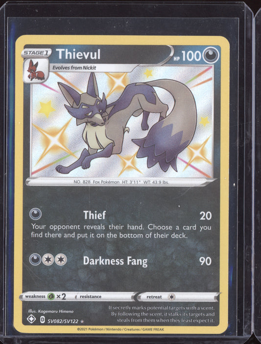 Thievul 2021 Pokemon Shining Fates Shiny Rare SV082/SV122