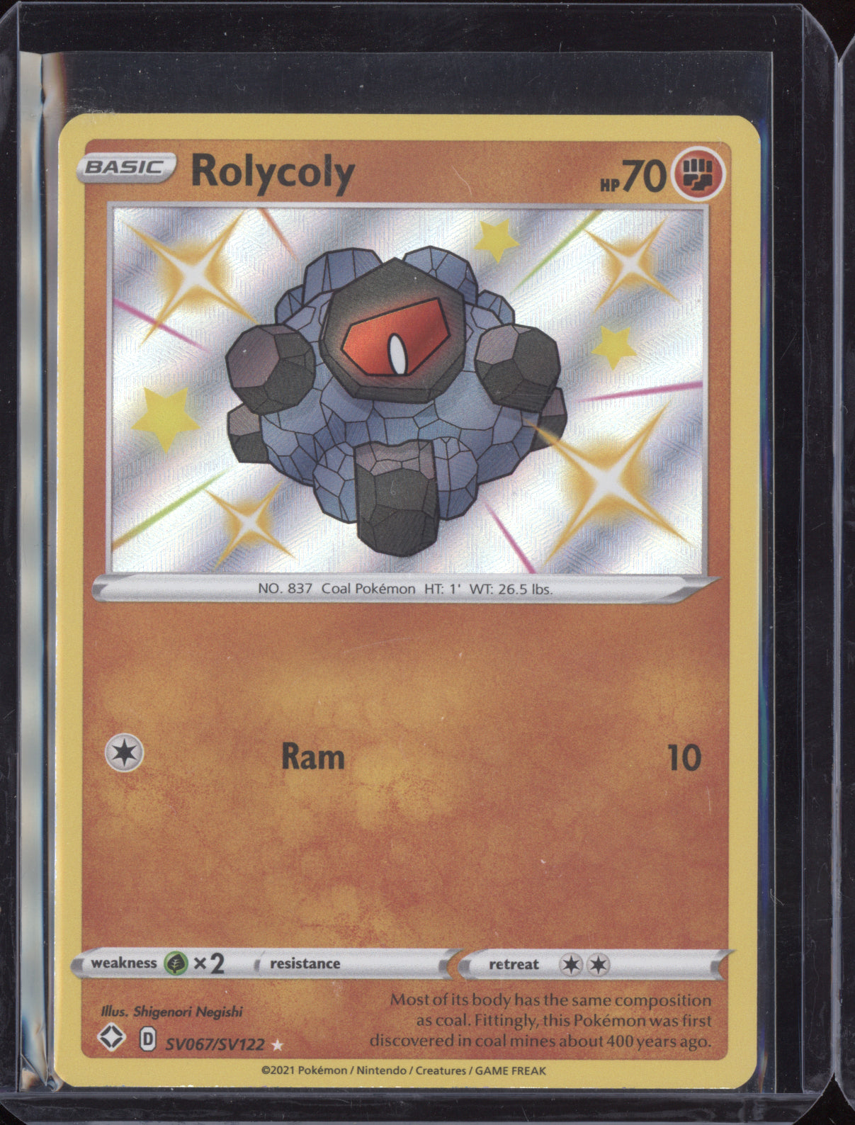 Rolycoly 2021 Pokemon Shining Fates Shiny Rare SV067/SV122