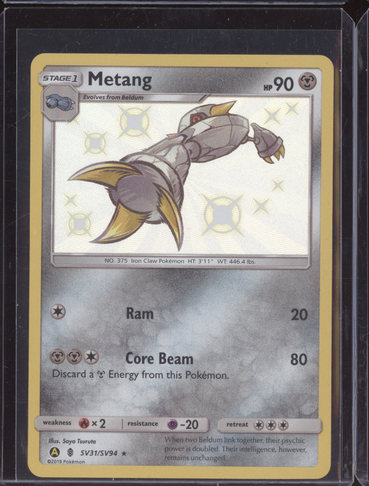 Metang 2019 Pokemon Hidden Fates Shiny Rare SV31/SV94