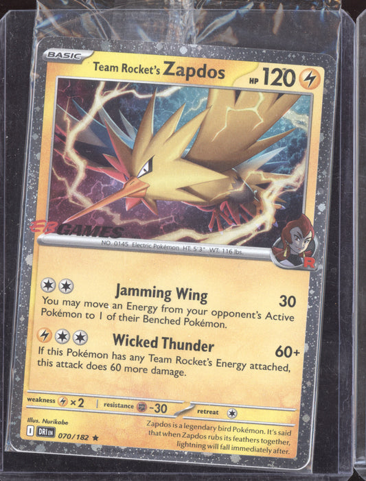Team Rocket's Zapdos Pokemon Destined Rivals DRI 2025 EB Games 070/182