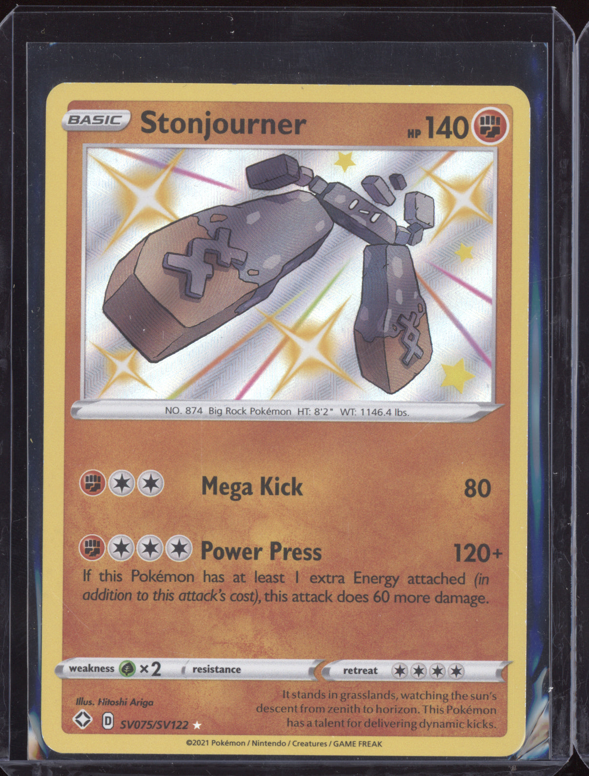 Stonjourner 2021 Pokemon Shining Fates Shiny Rare SV075/SV122
