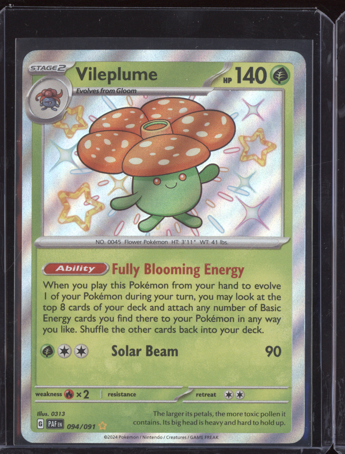 Vileplume 2024 Pokemon Paldean Fates Shiny Rare 094/091
