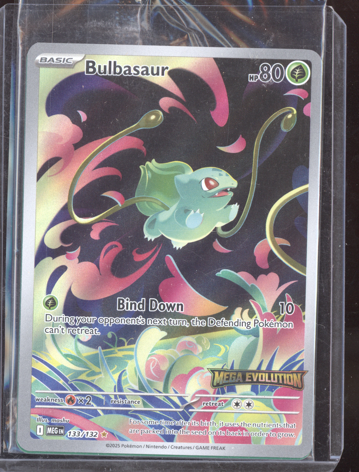 Bulbasaur Stamped Pokemon Mega Evolution MEG 2025 Illustration Rare 133/132