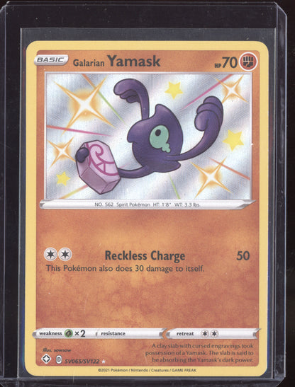 Galarian Yamask 2021 Pokemon Shining Fates Shiny Rare SV065/SV122