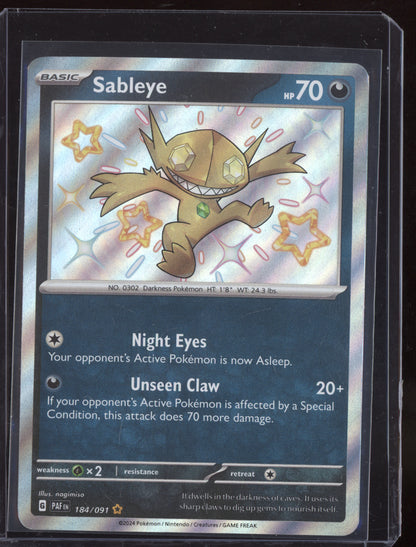 Sableye 2024 Pokemon Paldean Fates Shiny Rare 184/091