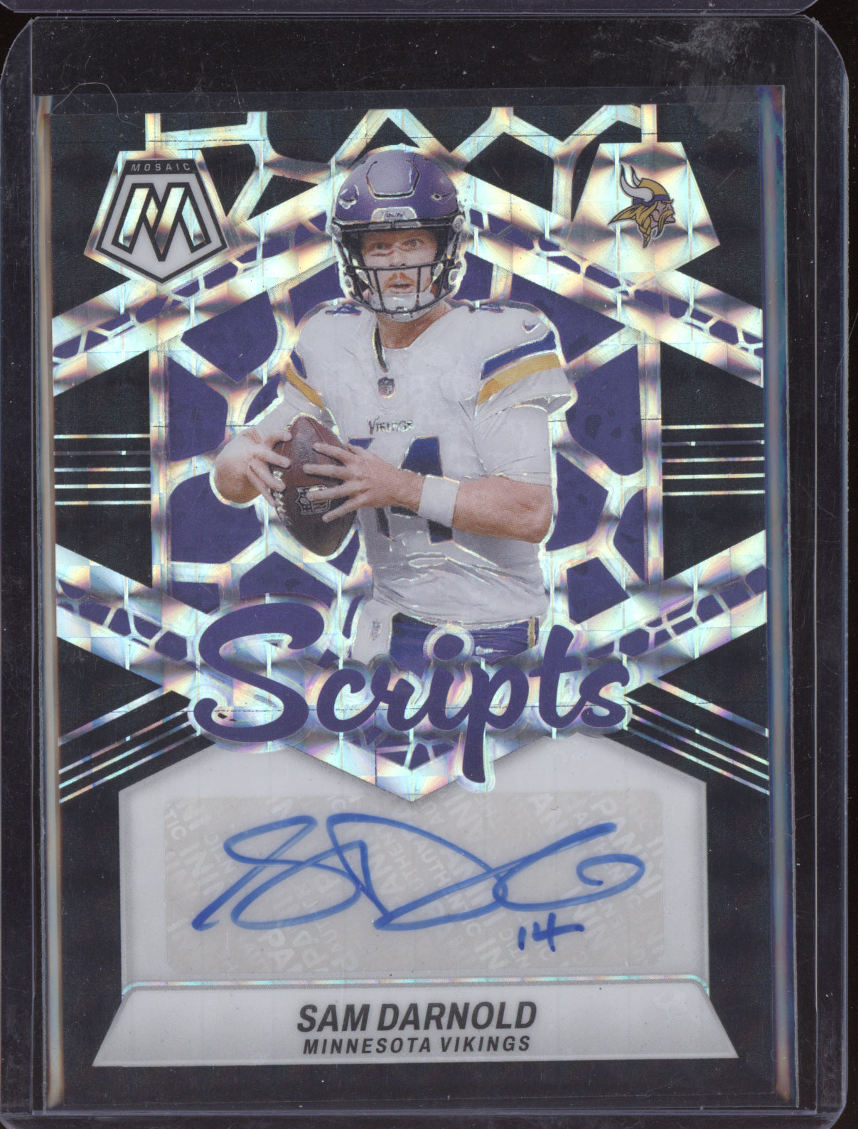 Sam Darnold 2024 Panini Mosaic Scripts Auto Black 1/1