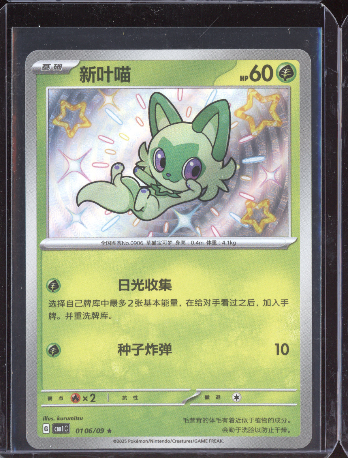 Sprigatito 2025 Pokemon Chinese Simplified CBB1CS Gem Pack Vol. 1 06 Shiny Holo