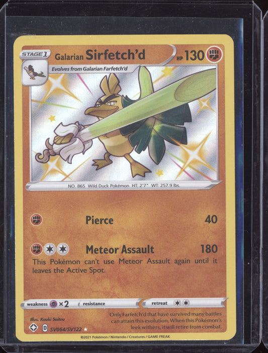 Galarian Sirfetchd 2021 Pokemon Shining Fates Shiny Rare SV064/SV122