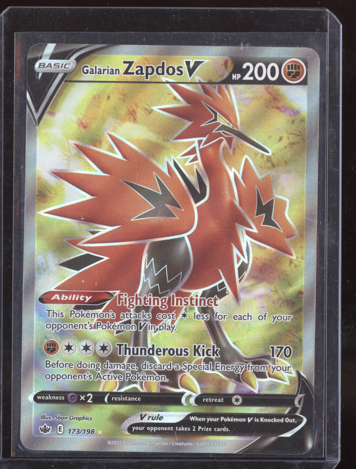 Galarian Zapdos V 2021 Pokemon Chilling Reign 173/198