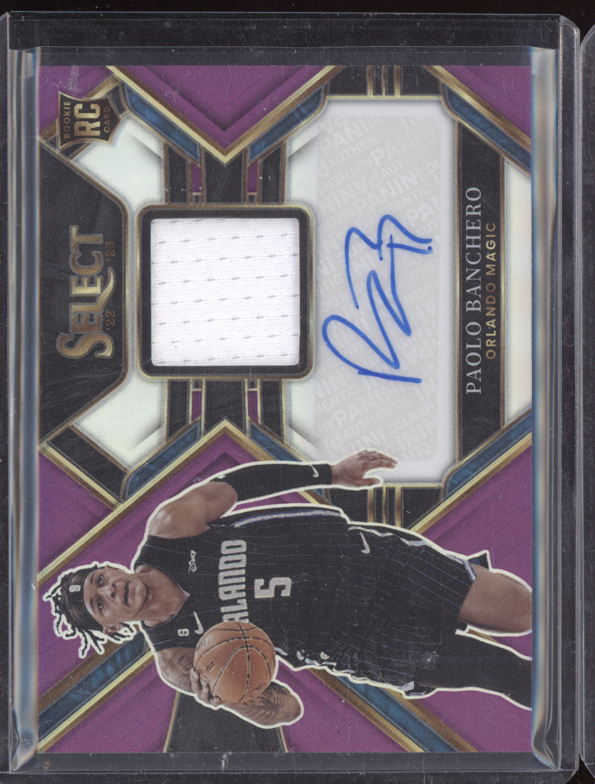 Paolo Banchero 2022-23 Panini Select Rookie Jersey Auto Purple RC 37/99