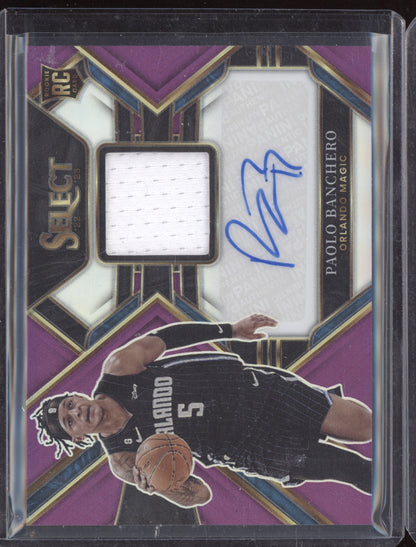 Paolo Banchero 2022-23 Panini Select Rookie Jersey Auto Purple RC 37/99