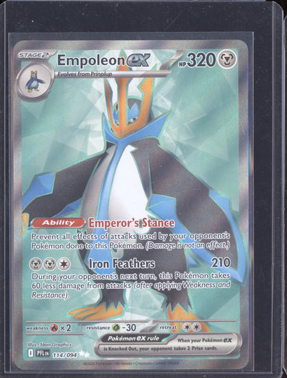 Empoleon ex 2025 Pokemon Phantasmal Flames Ultra Rare 114/094