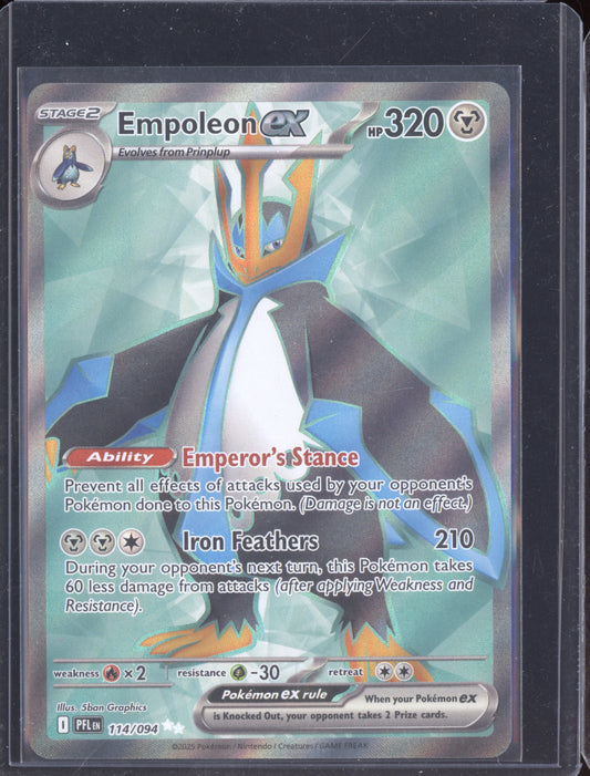 Empoleon ex 2025 Pokemon Phantasmal Flames Ultra Rare 114/094